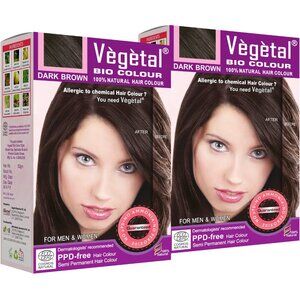 Vegetal Bio Colour Experience Dark Brown Hair Color Unisex (Pack of 2) - 50gm